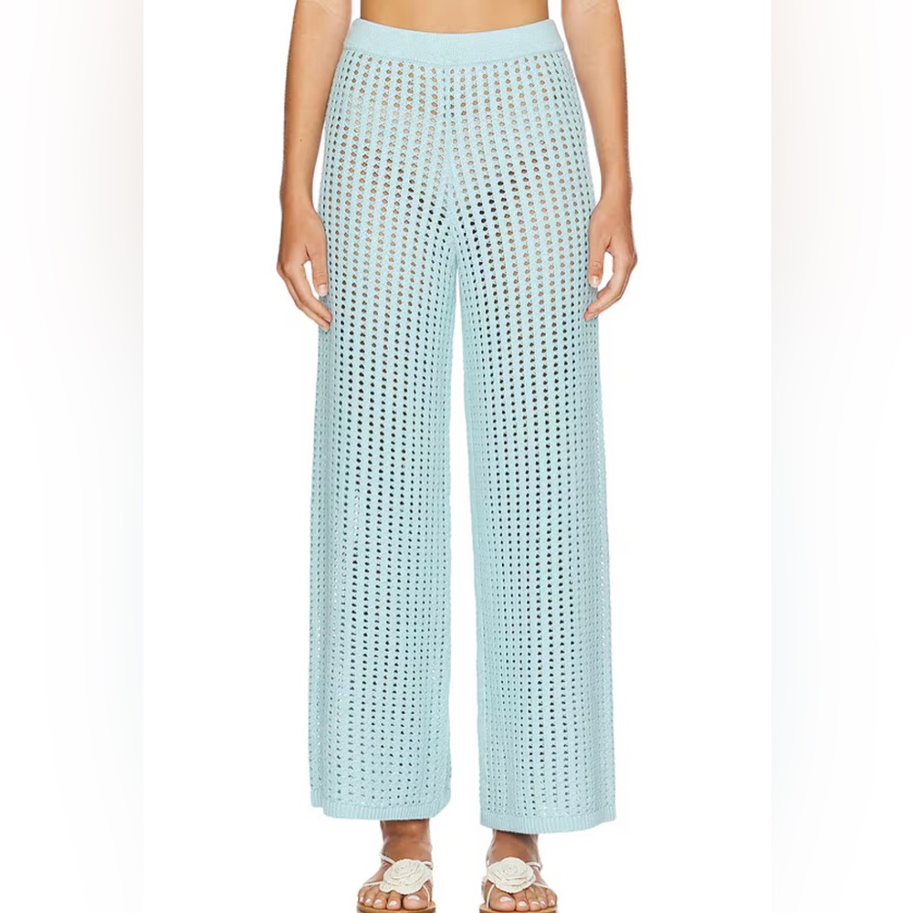 New NWT 525 Lindsey Pants in Ice blue knit mesh coverup revolve